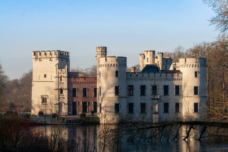 the old castle has several windows on its sides