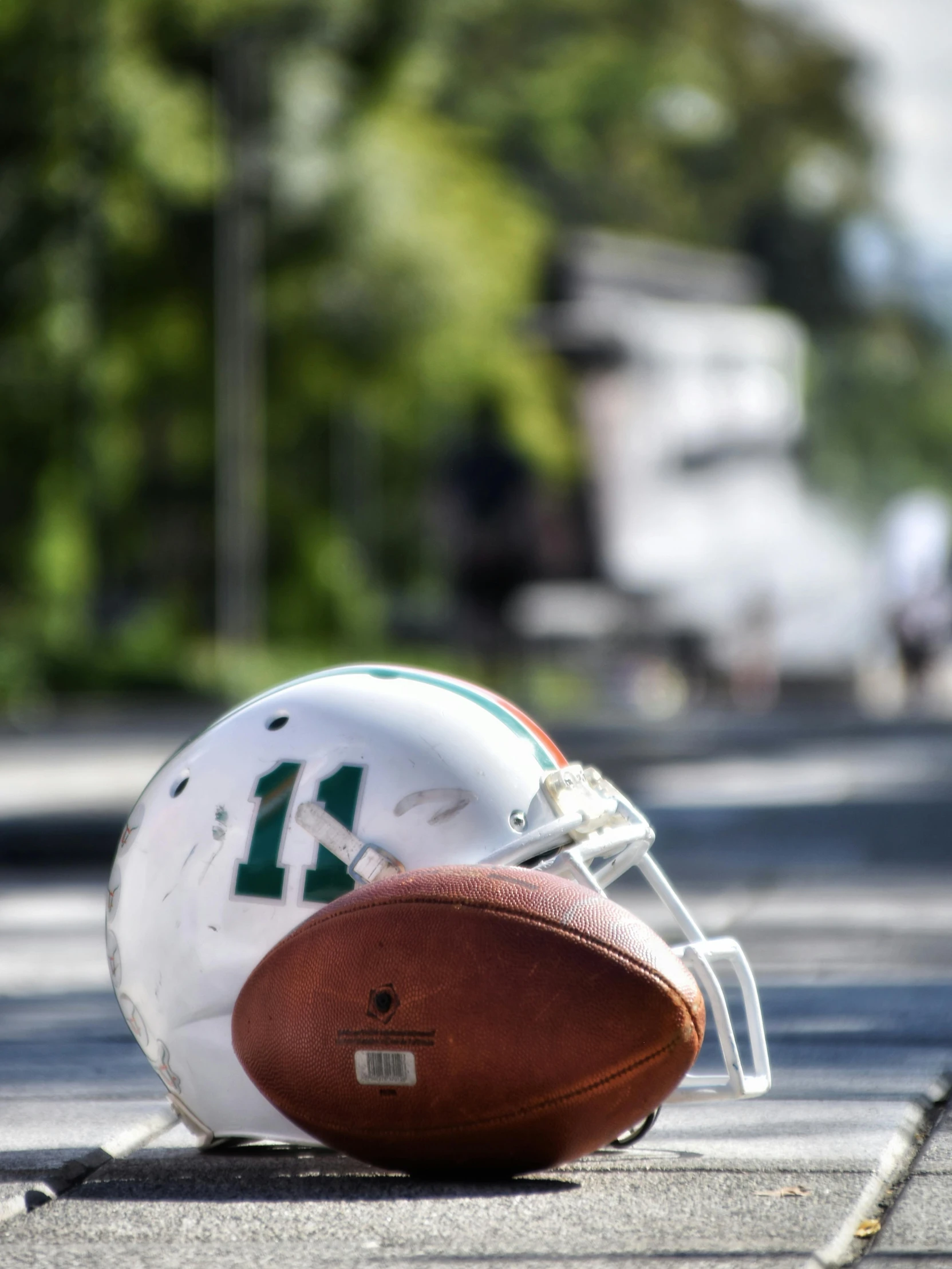 an image of a football helmet on the ground