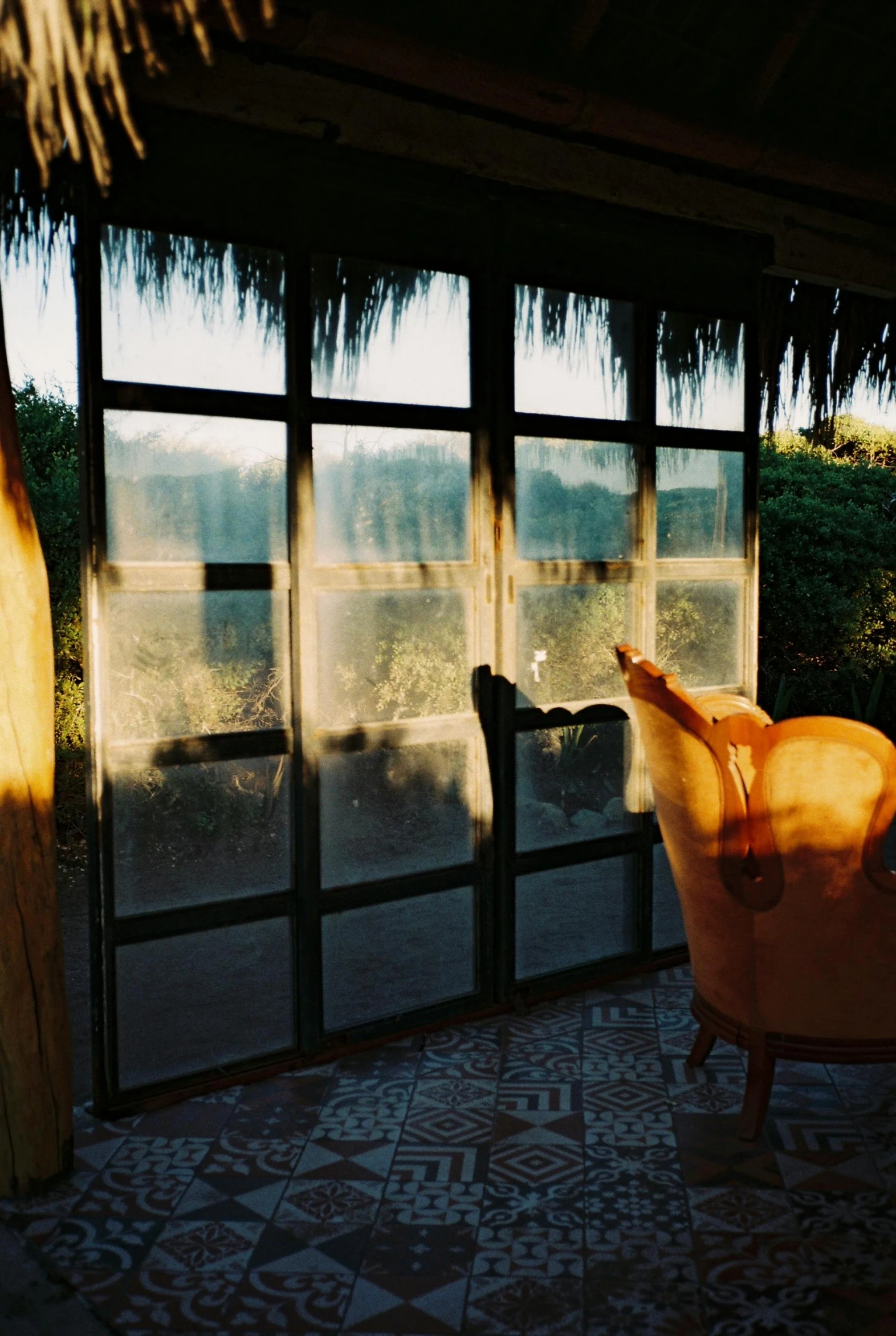 an image of a chair looking out into the open