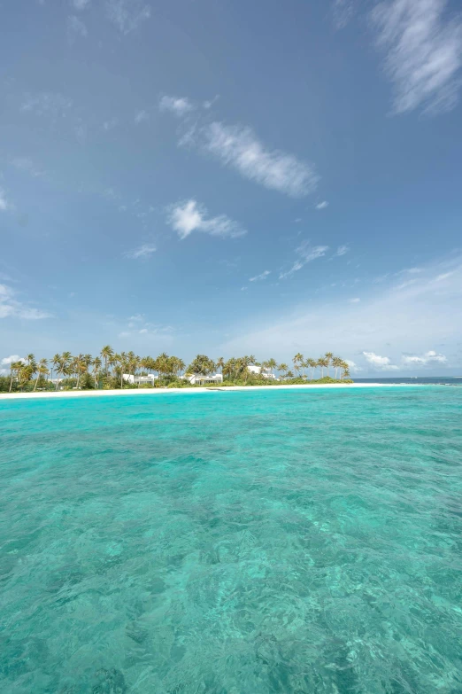 a very big pretty ocean with a small island in the background