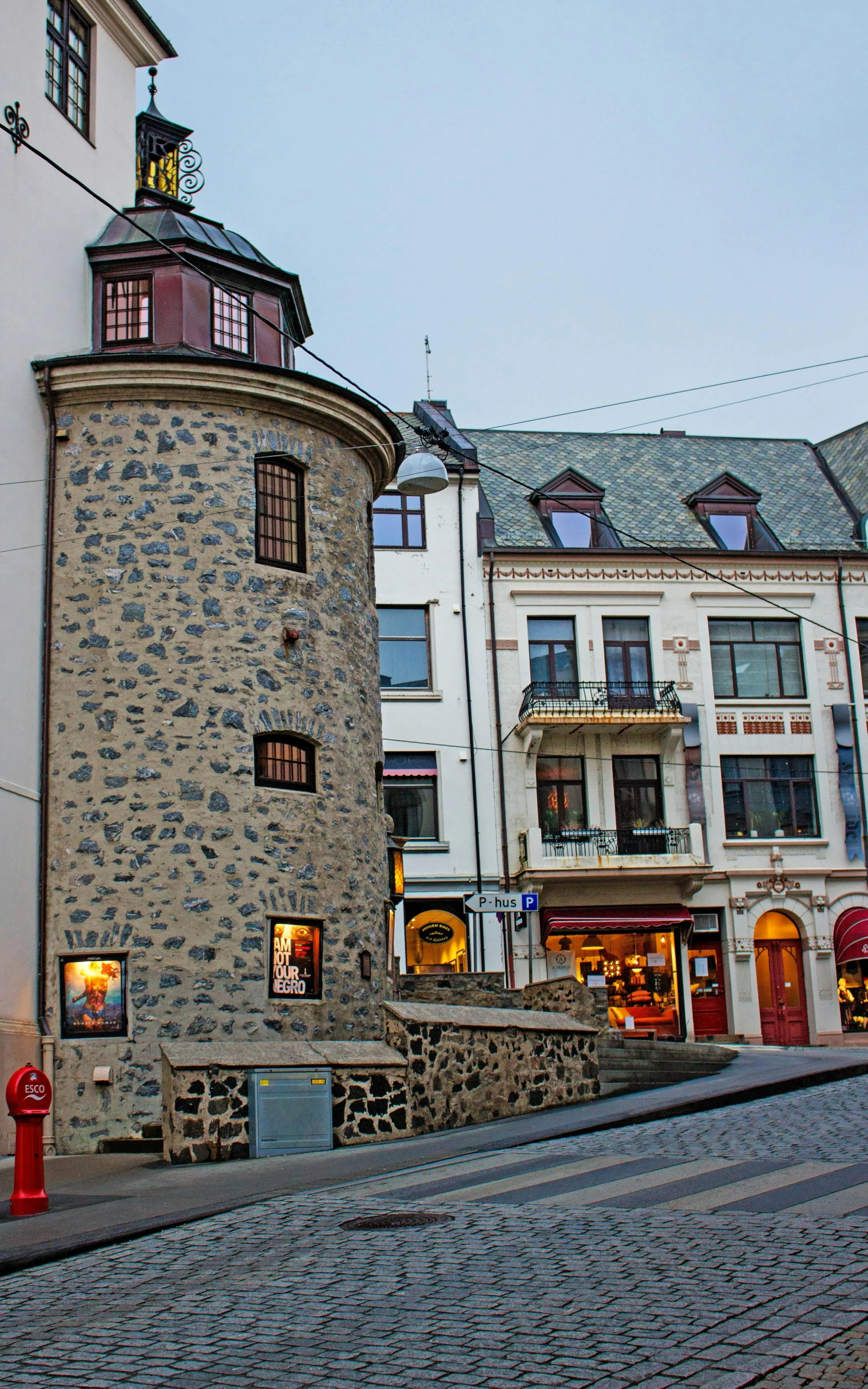 this is an old stone tower in the town center