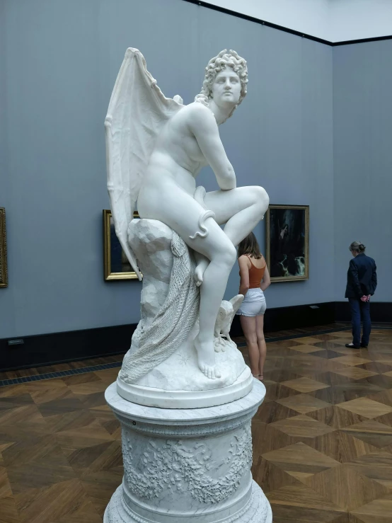 there is a statue in the middle of a room