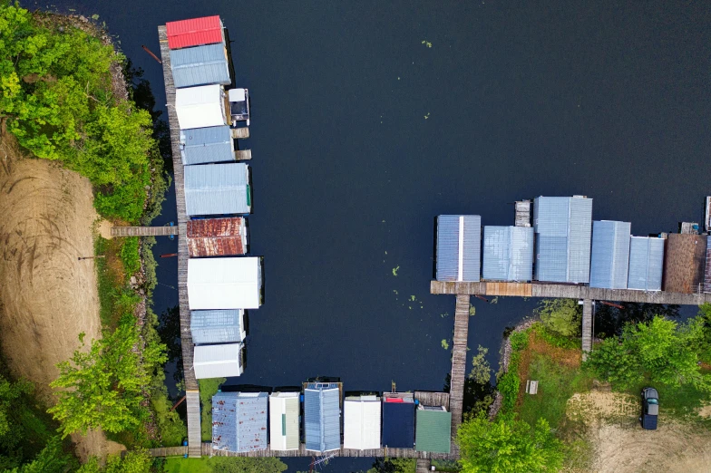 there is a boat that is docked in the water