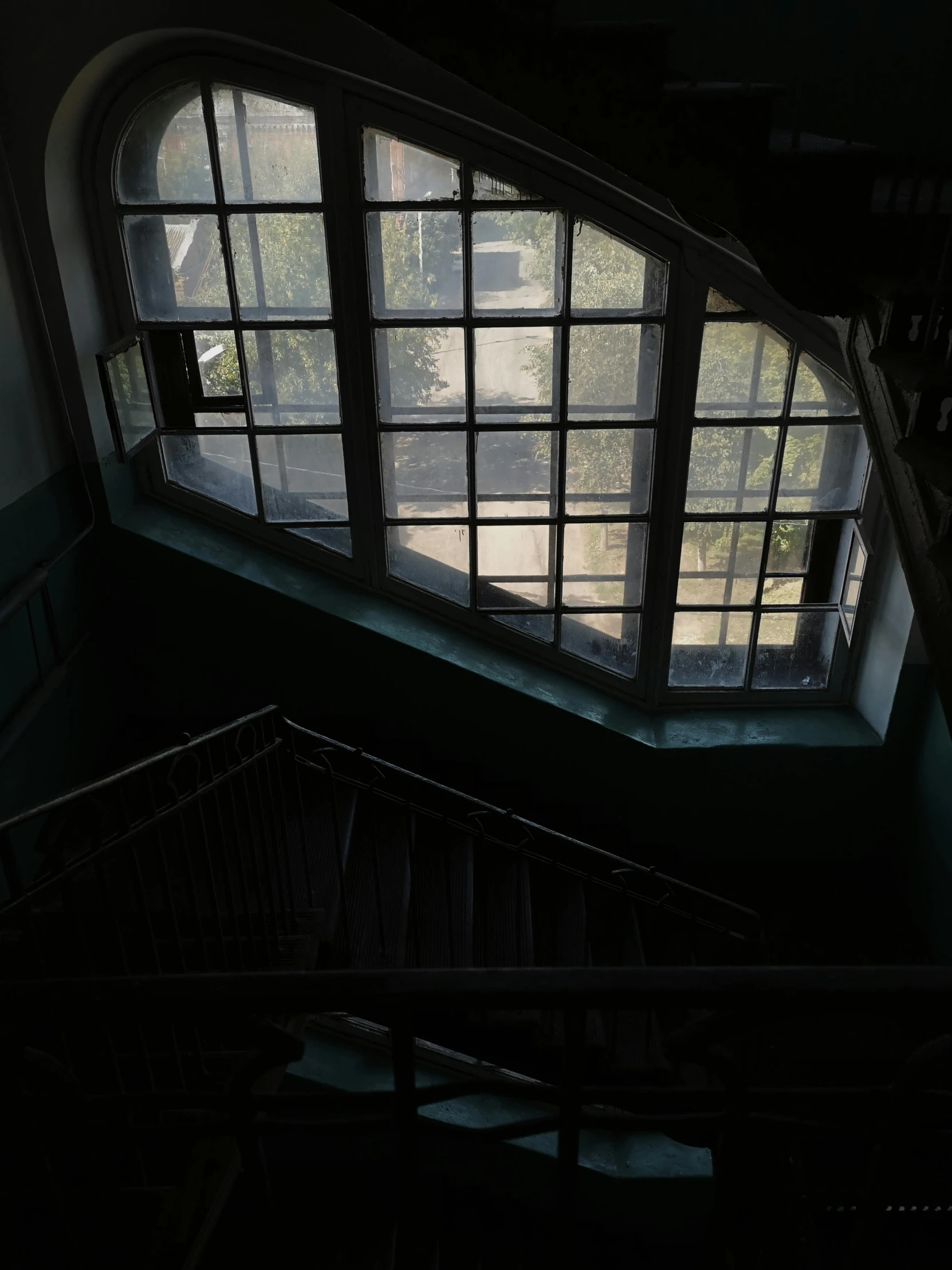 looking up at an atrium at a building