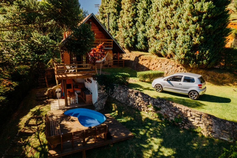 a house with a swimming pool in the yard