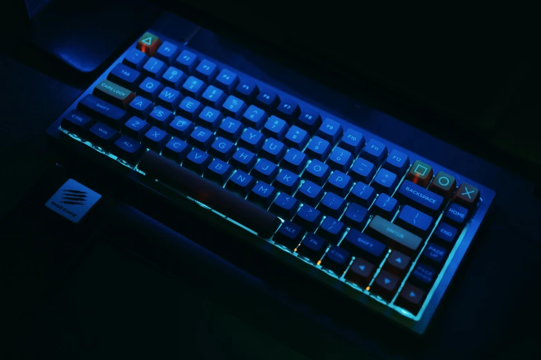 the illuminated keyboard has many glowing colors