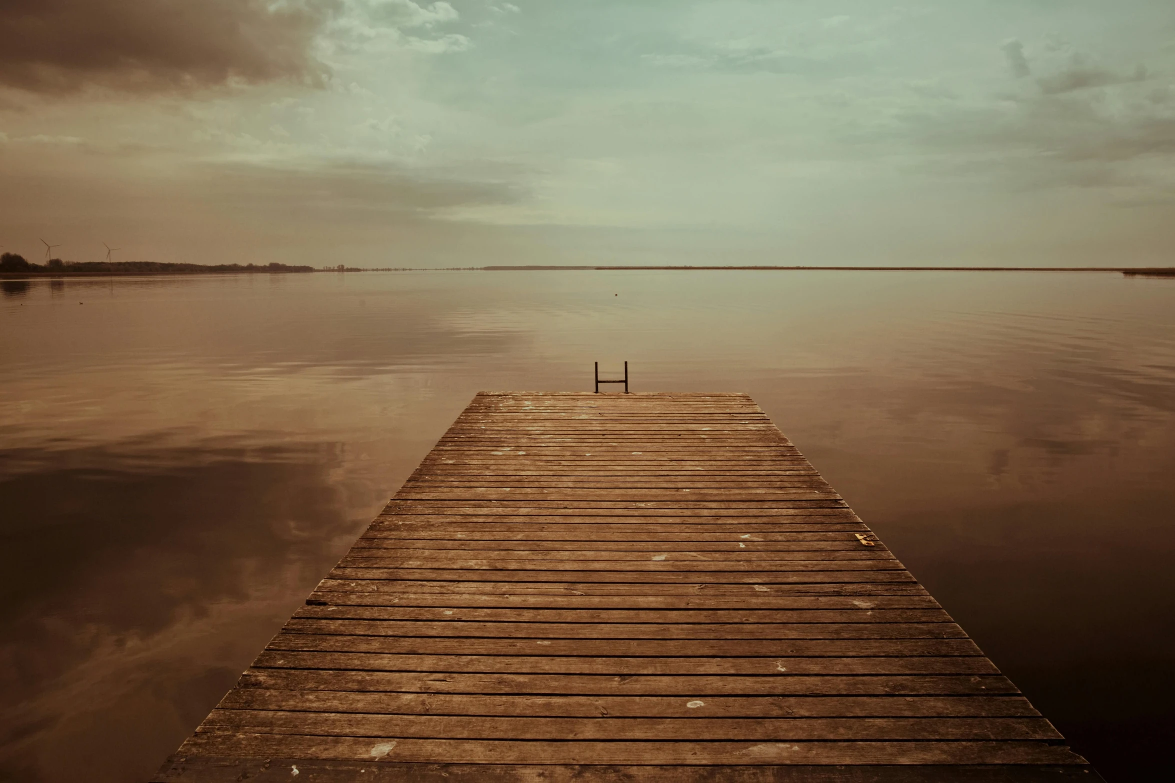 a pier that has some water in it