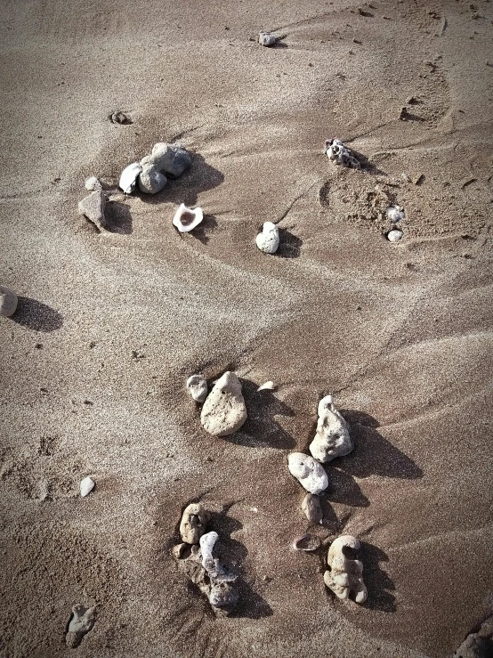 a view from above of rocks and water