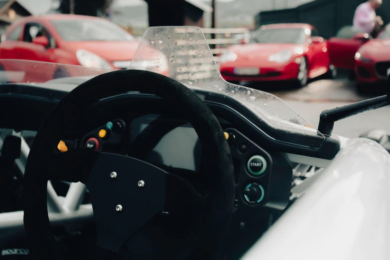 the interior of a modern looking racing car