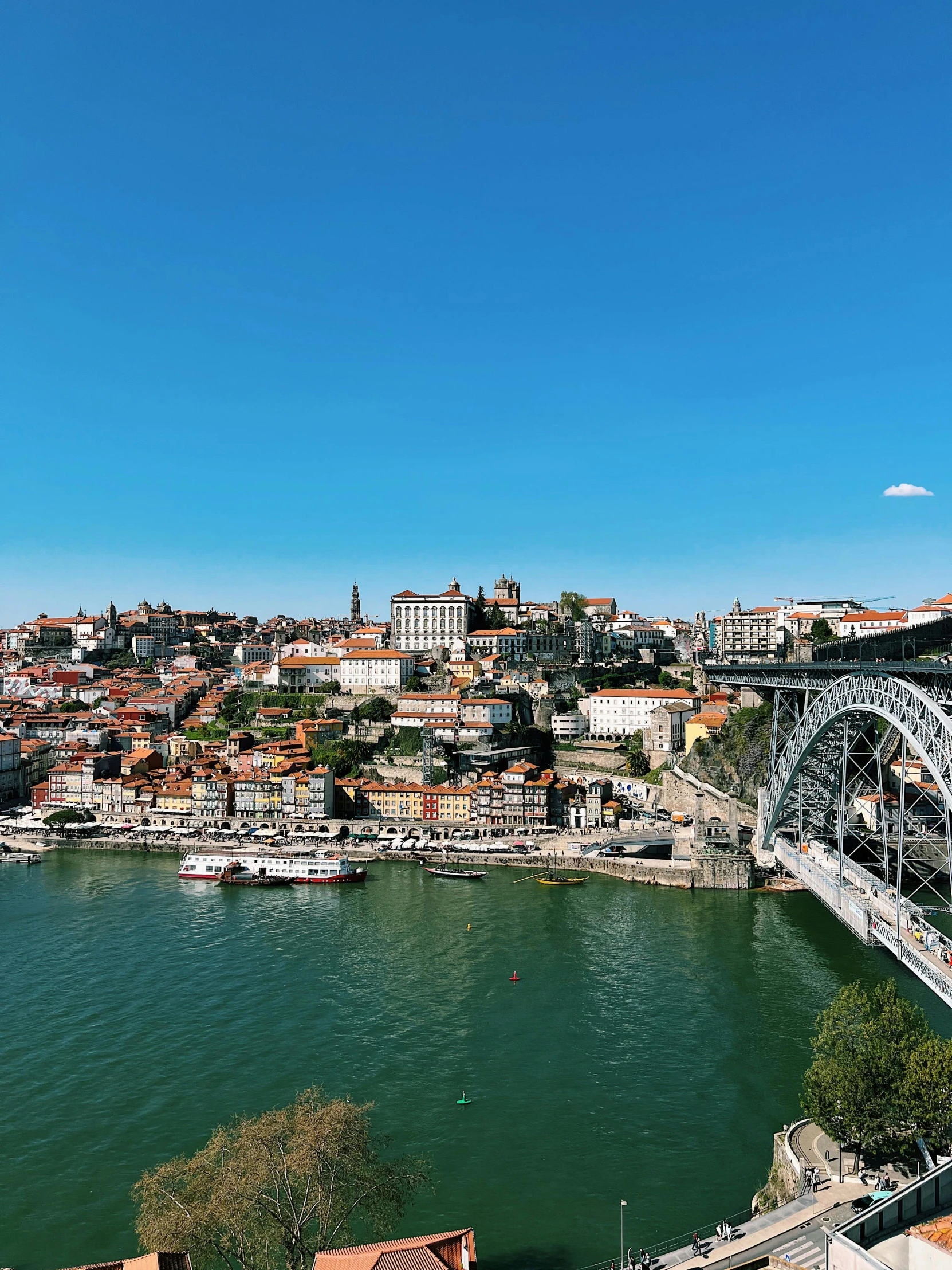 the river has lots of buildings on top of it