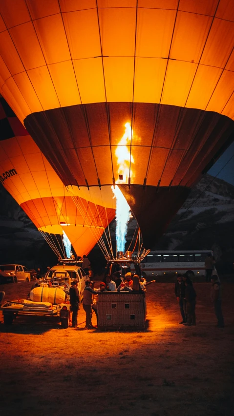 a large balloon being inflated into the sky
