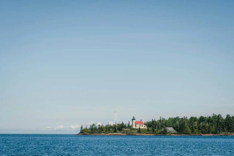 a small island sitting on top of a body of water