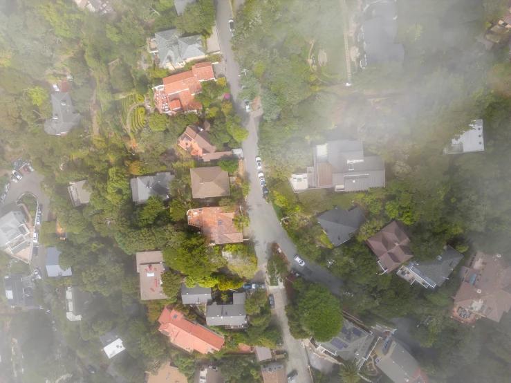 a view of the town from above