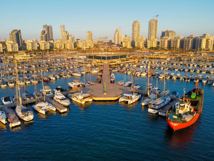 boats docked at a dock in the city port