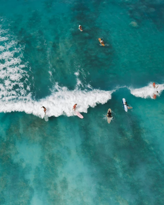 several people on boards in the water