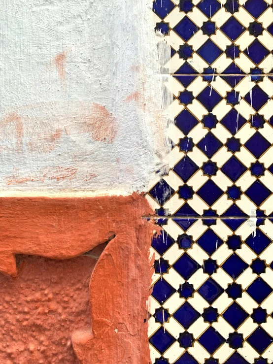 close up of geometric tile in the form of a rectangle
