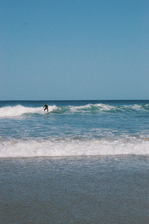 a person riding a wave in the ocean with a surfboard
