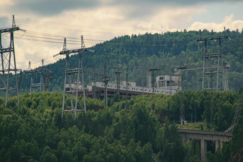 an elevated train in the distance on tracks