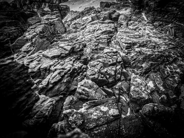 rocks in a mountain with trees around them