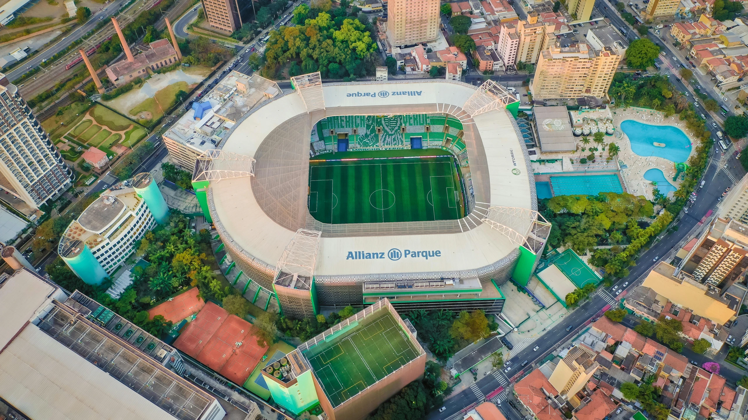 an aerial view of the sports field at the university of miami, near miami