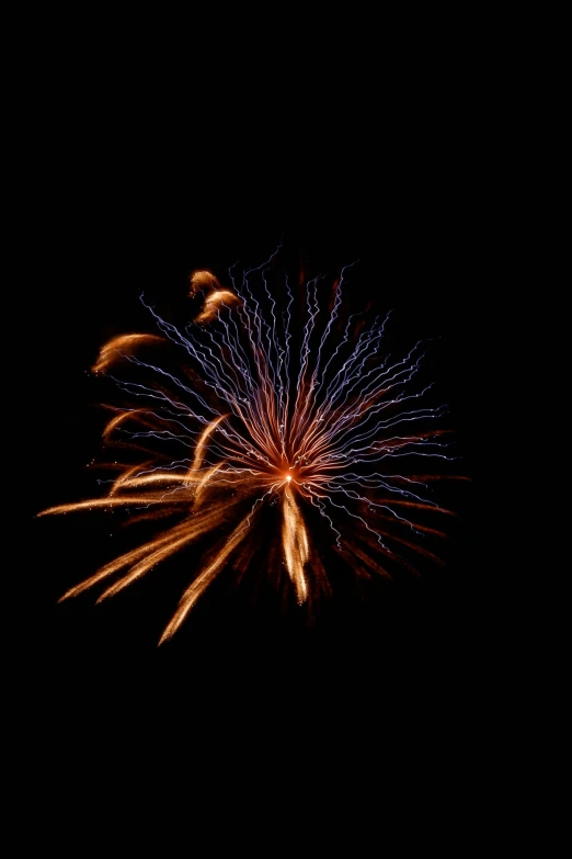 fireworks are lit up in the sky with black background