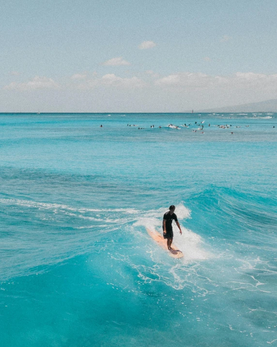 a man that is standing on a surfboard in the water