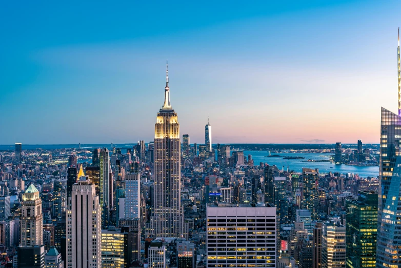 the skyline view from top of the empire building