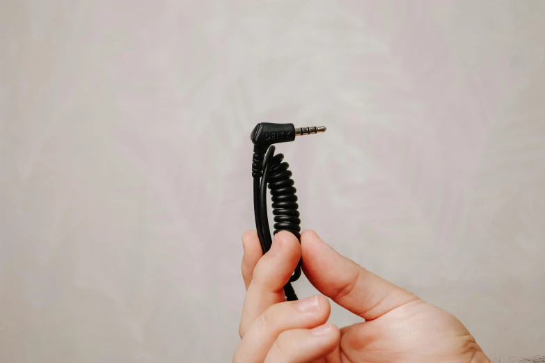 person holds a flat object in their hand with both hands