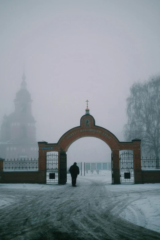 there is a person standing in the snow