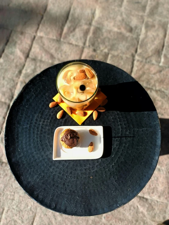 an interesting looking piece of food on a small table