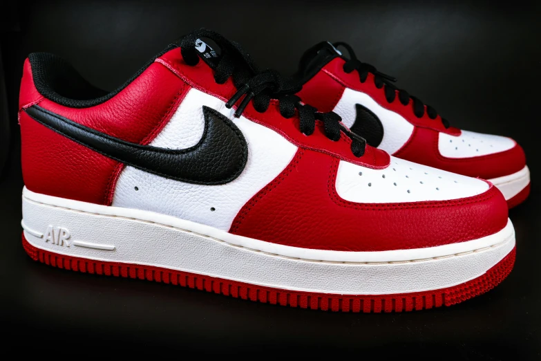 an air force red and white sneaker