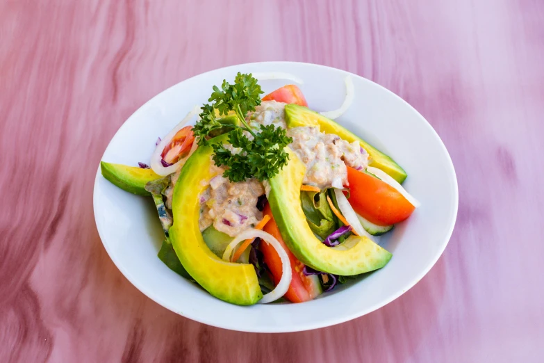 the dish contains a variety of fruits and vegetables