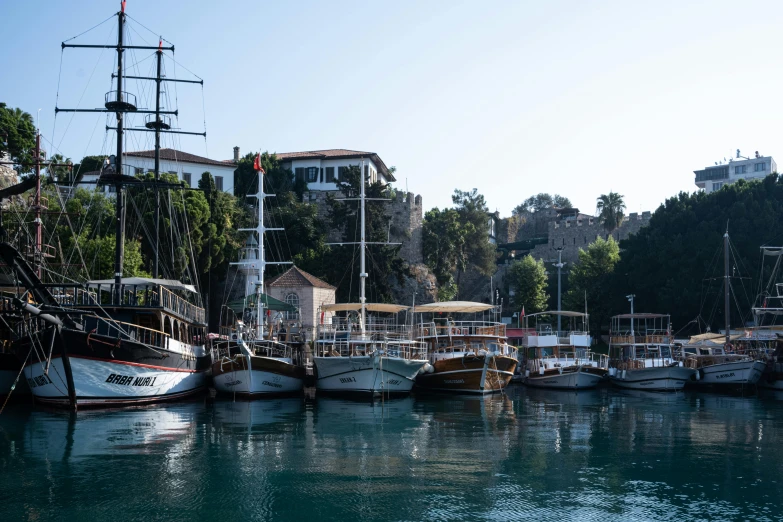 a harbor full of boats docked in the water