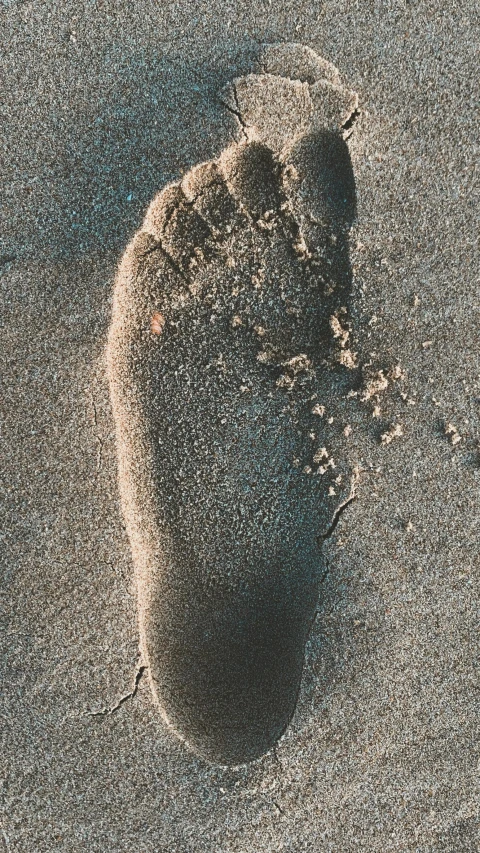 a pair of sneakers covered in sand sitting on top of the beach