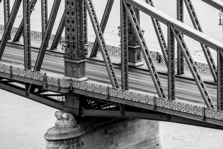 the view from a bridge shows the top rail and a side entry