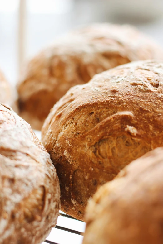 a group of loaves on a cooling rack