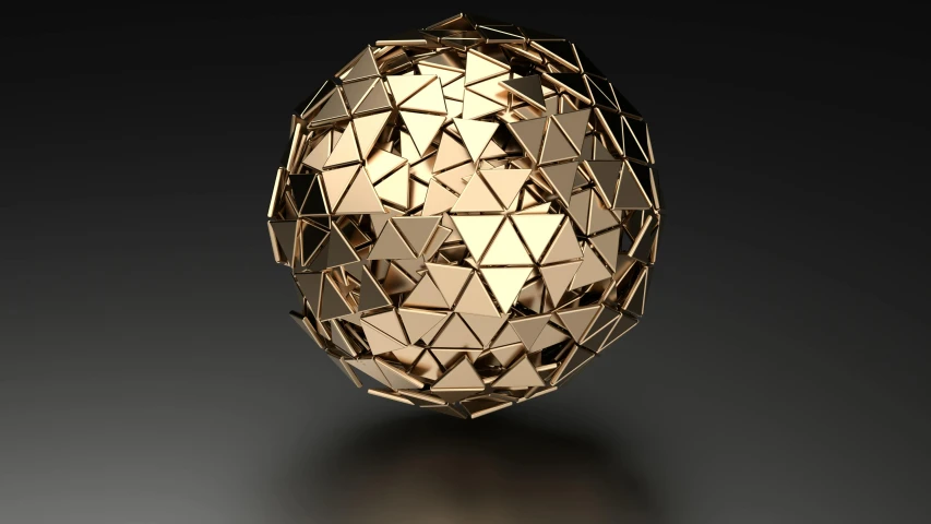 an artistically designed ball that is on a dark surface