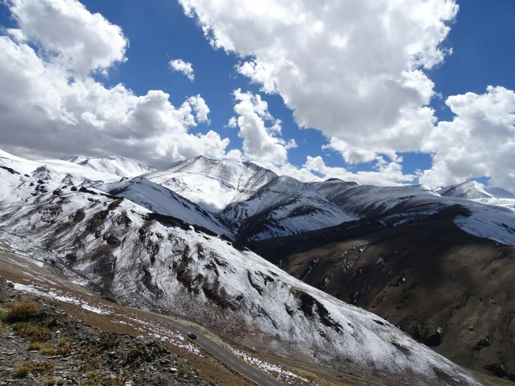 view from the top of a snowy mountain