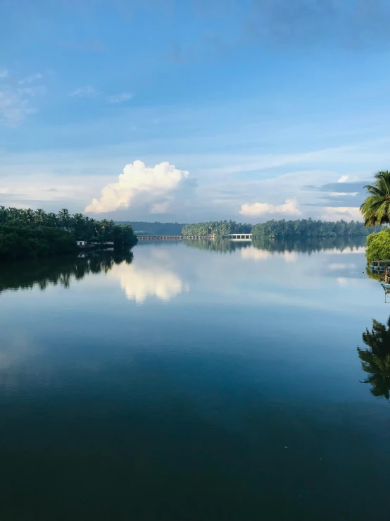 the calm, clear waters are a feature of blue sky