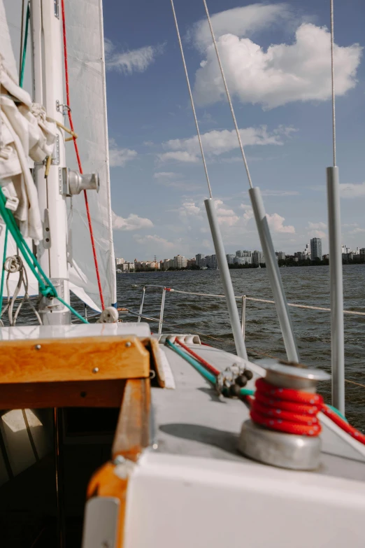 the view from inside a boat in the water