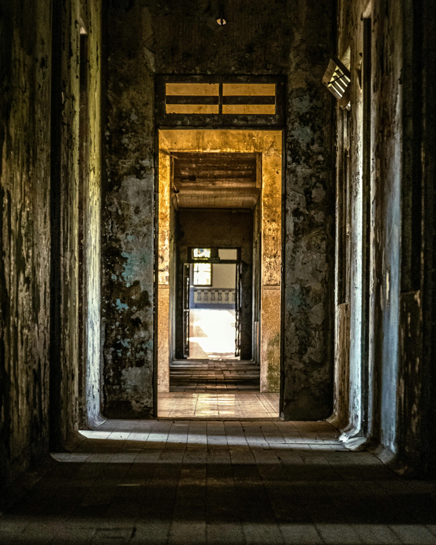 an open door leading to another room in a building