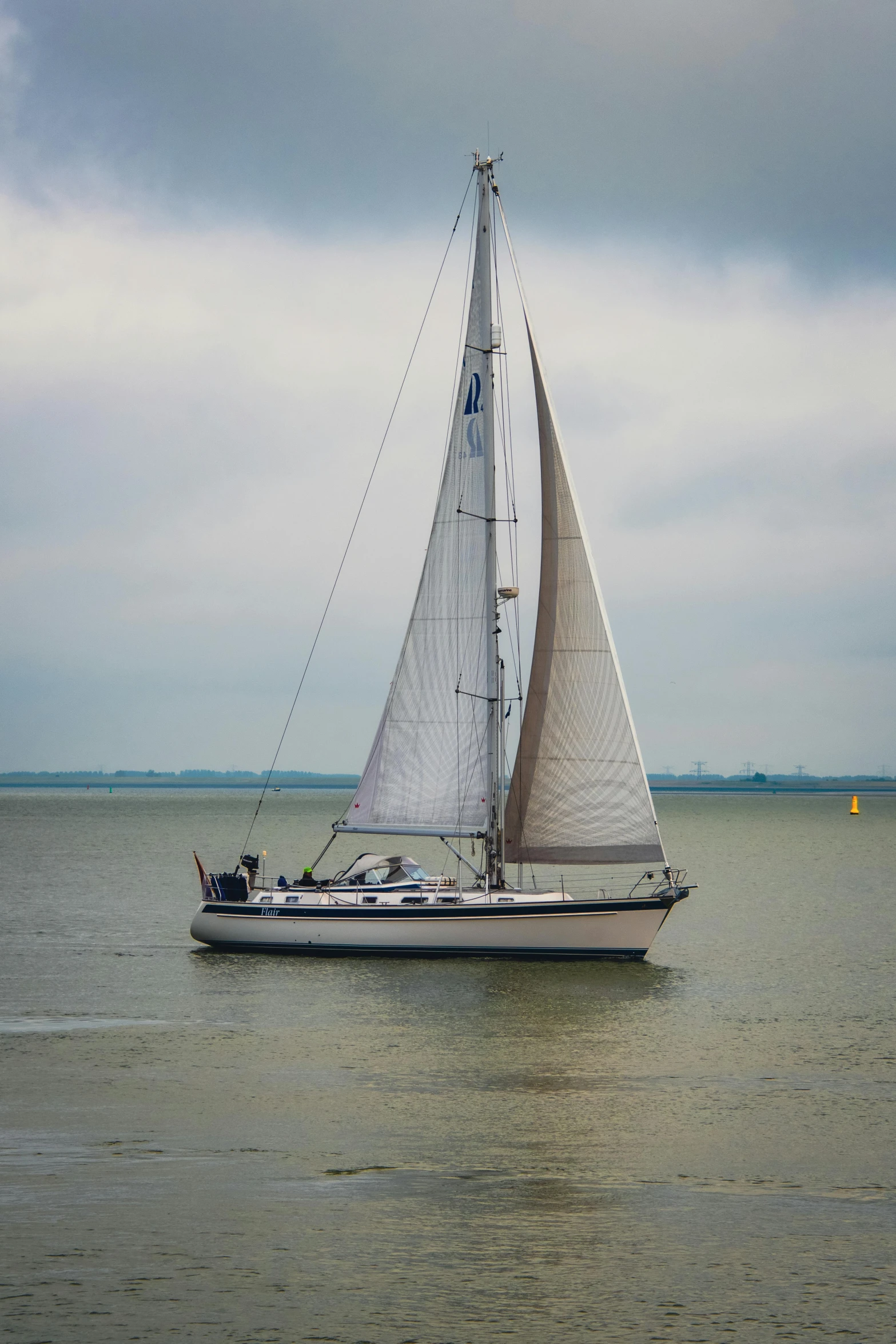 a boat is out in the open water