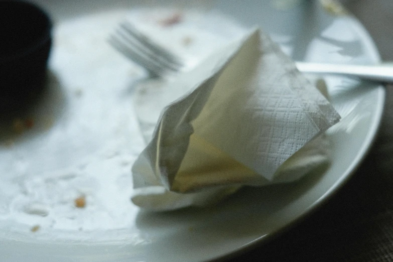 a small portion of paper on a plate