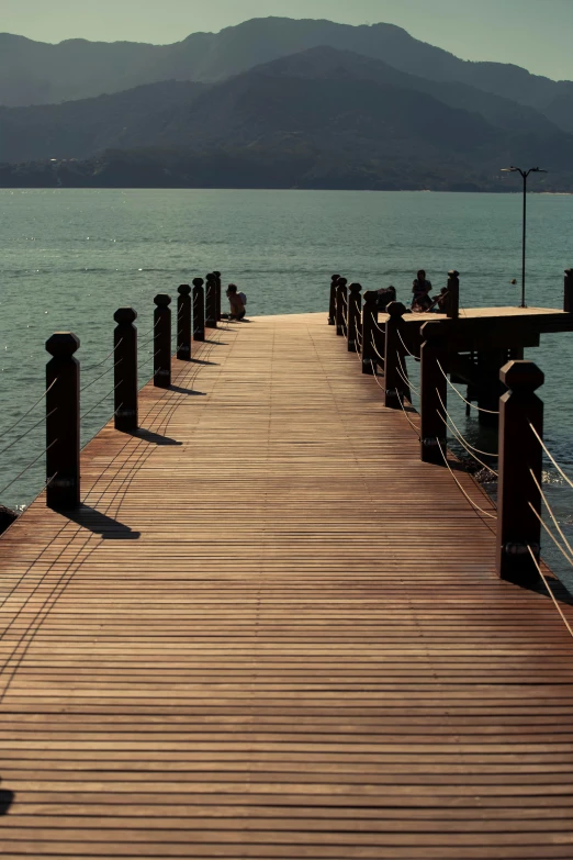 a pier on a large body of water