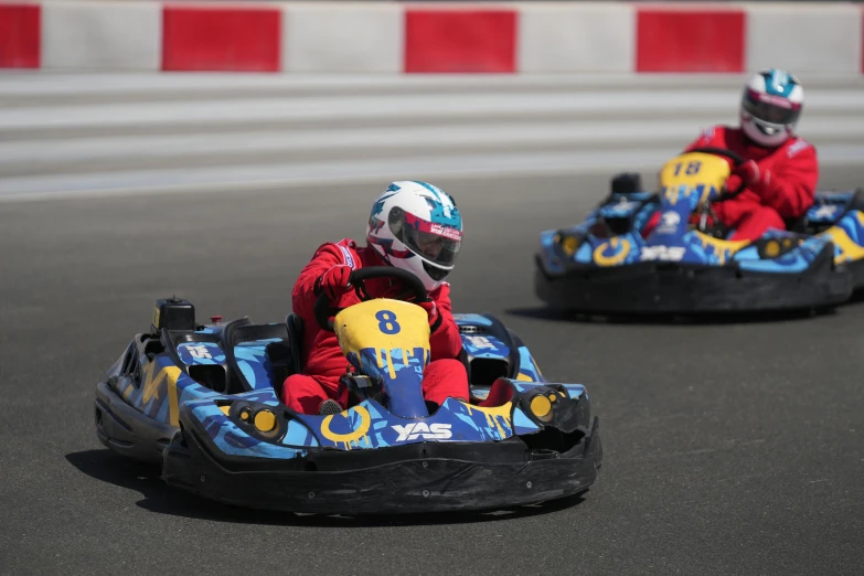 two s driving bumper car race cars