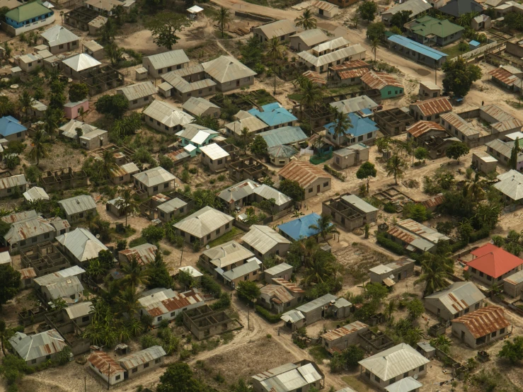 a group of houses is shown on an aerial view