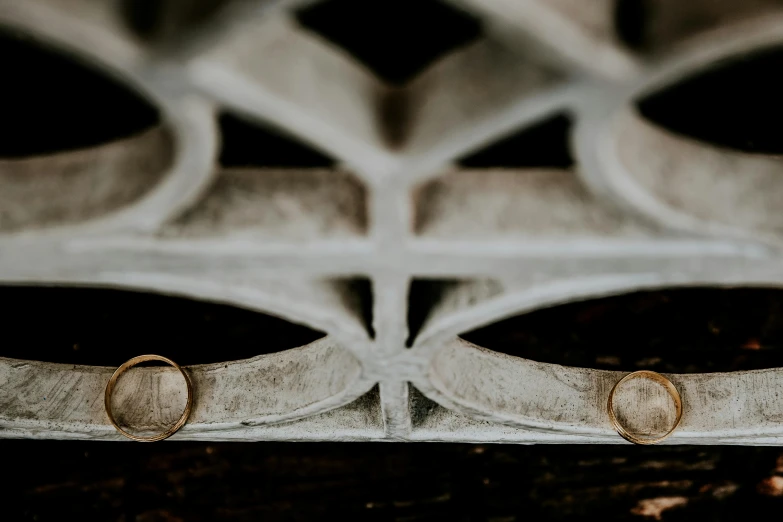 two rings on the front of an architectural structure