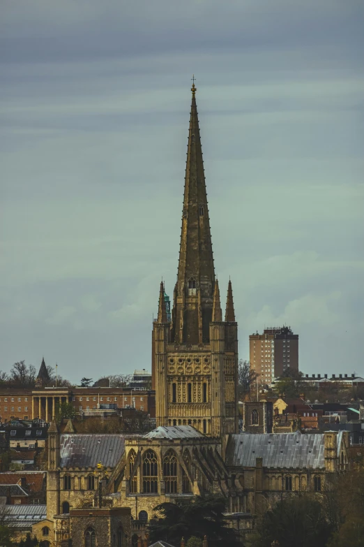 the large cathedral towers high up in the sky