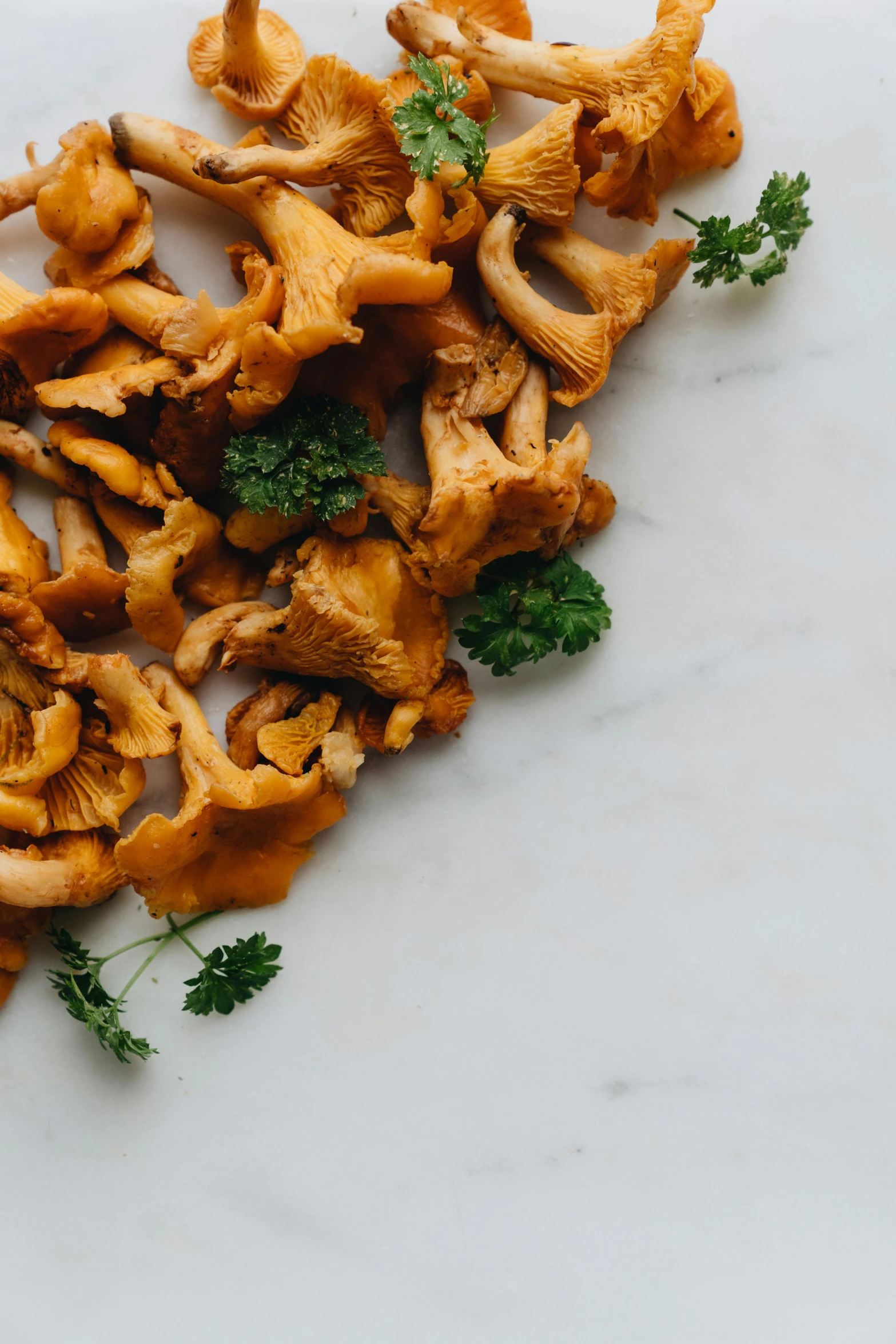 a bunch of sliced mushrooms are sitting on the counter