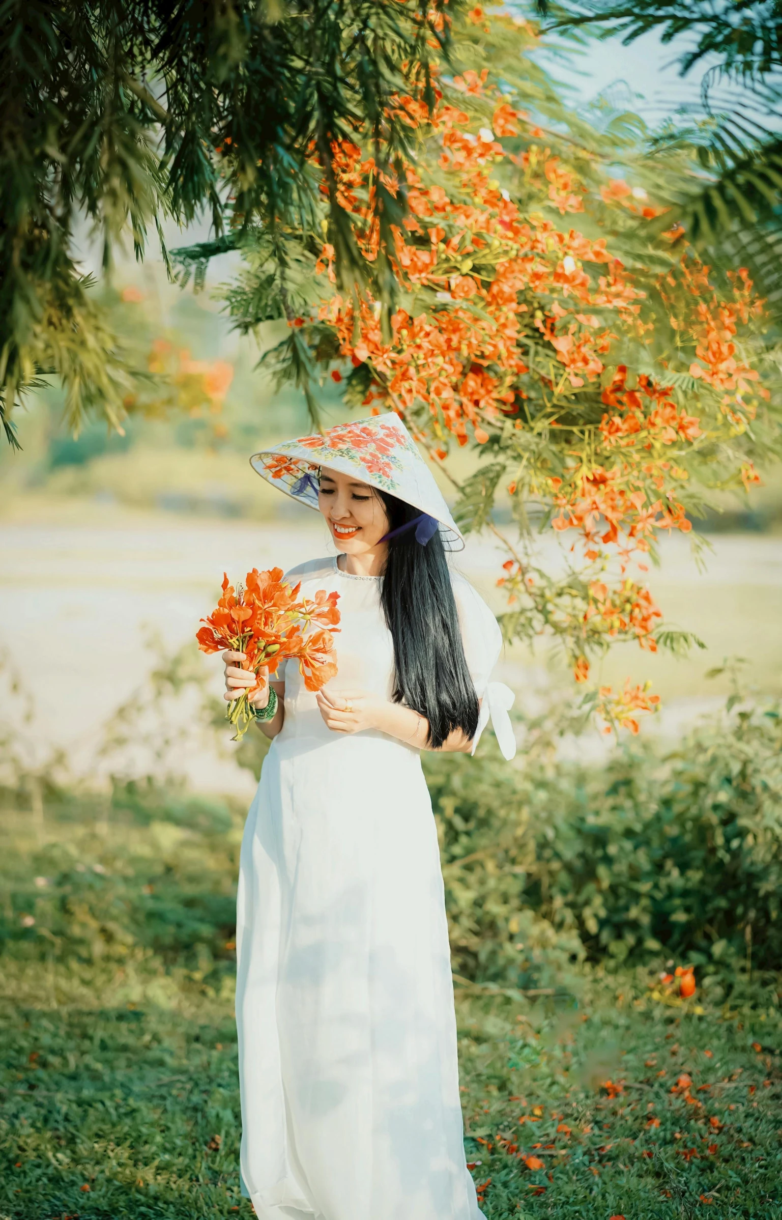 there is a woman that is dressed in white